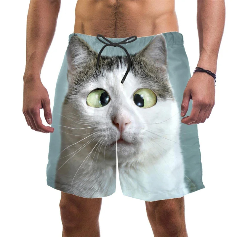 Trunks Board Surf - Short de plage imprimé chat drôle