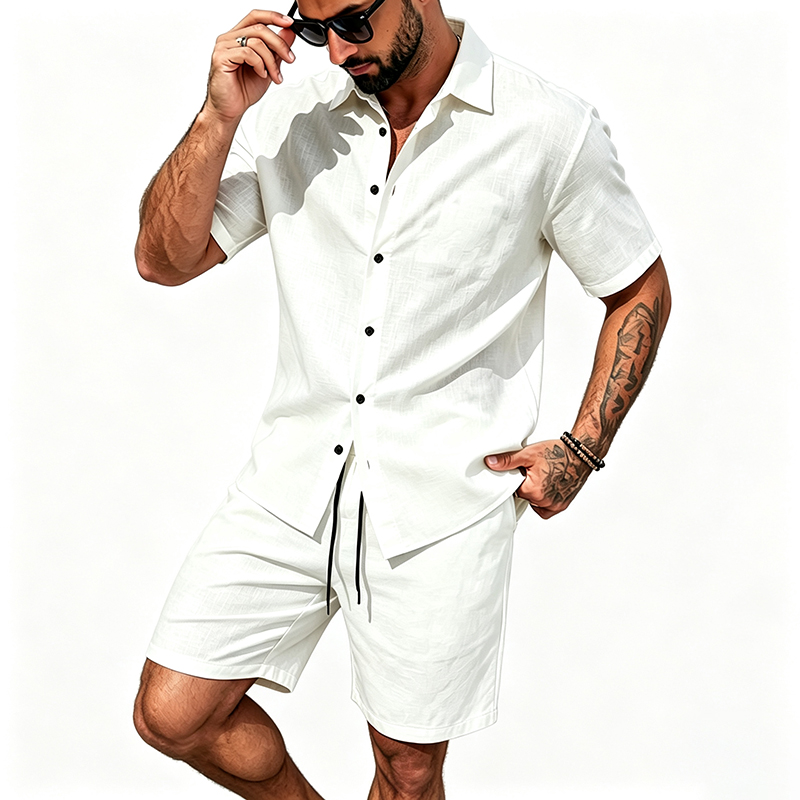 Ensemble décontracté pour homm - Linen Shirt Breathable avis et prix