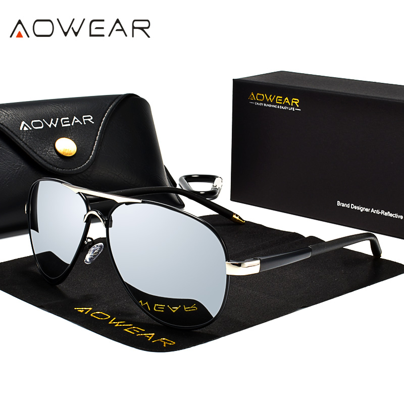 AOWEAR hommes Aviation lunette - Sunglasses Aviator Polarized avis et prix