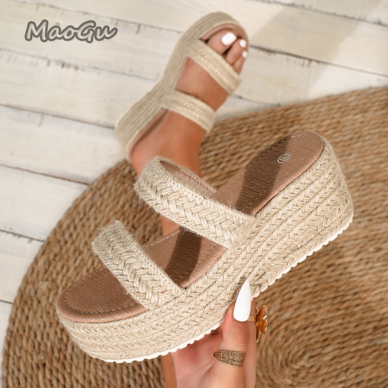 Sandales compensées tissées à  - Espadrille Slip On avis et prix