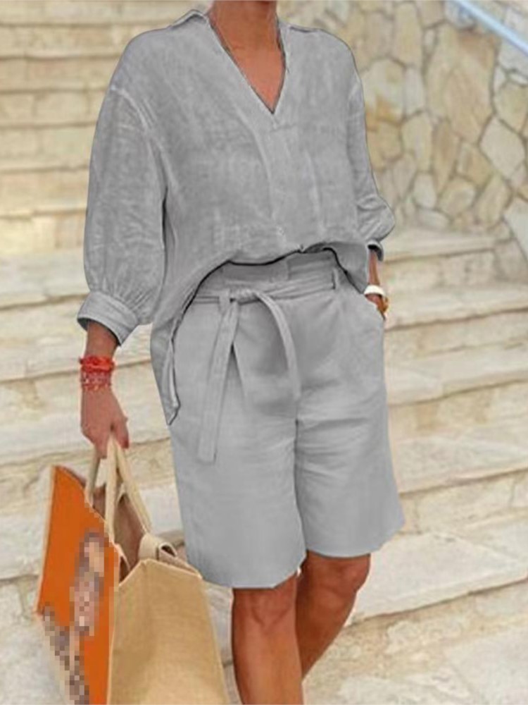 Ensemble Deux Pièces Élégant p - Linen Shirt Breathable avis et prix