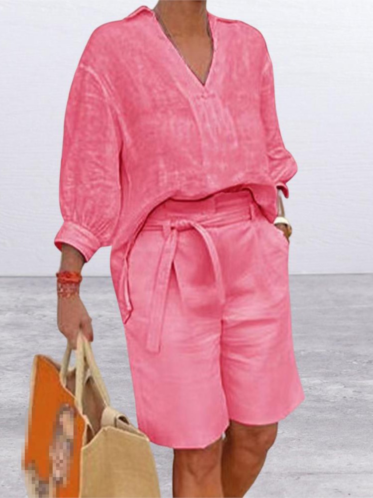 Ensemble Deux Pièces Élégant p - Linen Shirt Breathable avis et prix