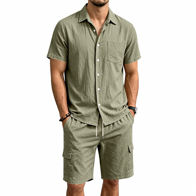 Ensemble deux pièces en lin am - Linen Shirt Breathable avis et prix